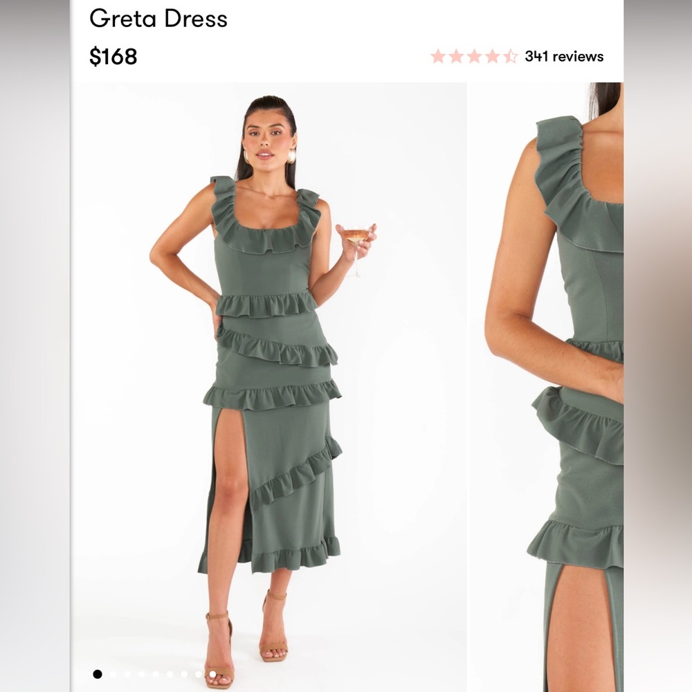 Show Me Your MuMu Greta Dress in Deep Sage Stretch